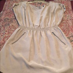 Size12: Suede textured camel mini dress w/ pockets